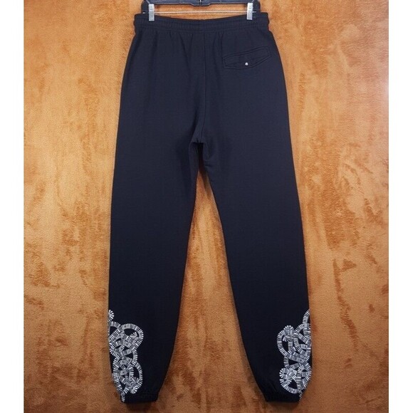 MARCELO BURLON Sweatpants Mens Small Black Pull On Pocket Snake Wings Logo $490 - Picture 4 of 8